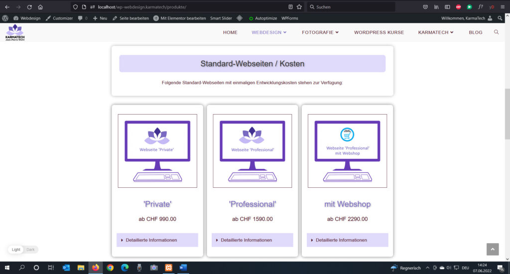 Dunkelmodus ausgeschaltet